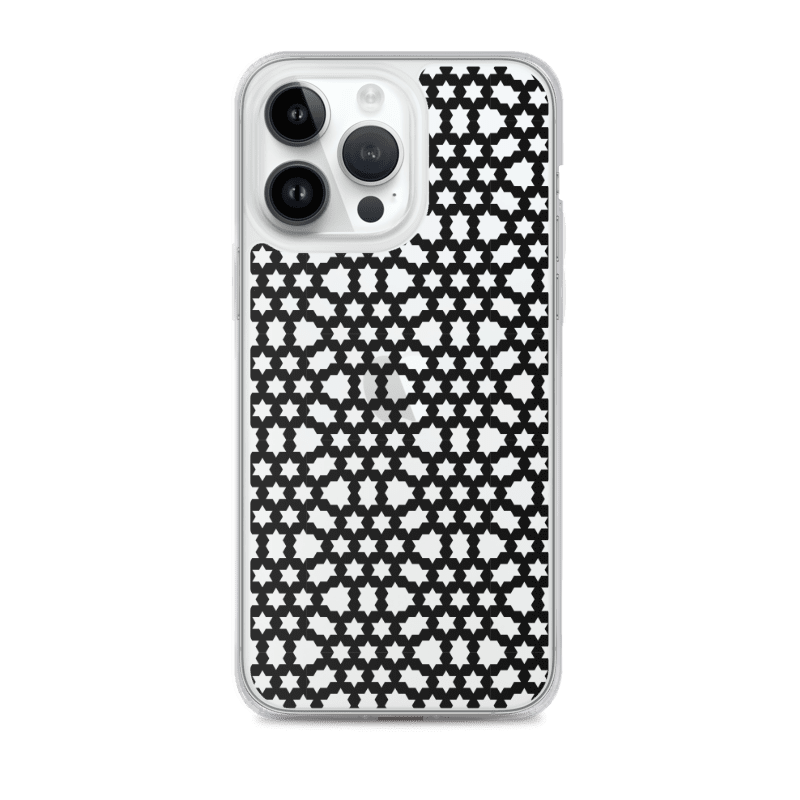 iPhone case mockup with MrlyGram pattern